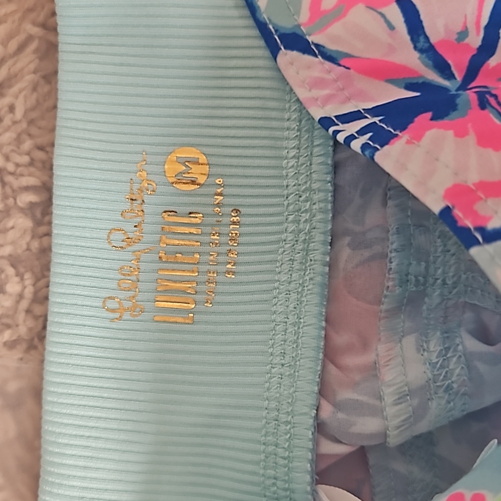 Lilly Pulitzer Multicolor Floral Print Pants - Light Blue, Pink, Navy - Picture 2 of 3